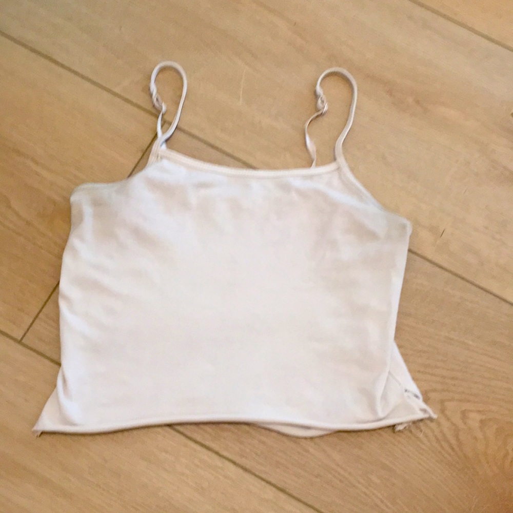 raw hem white tank top